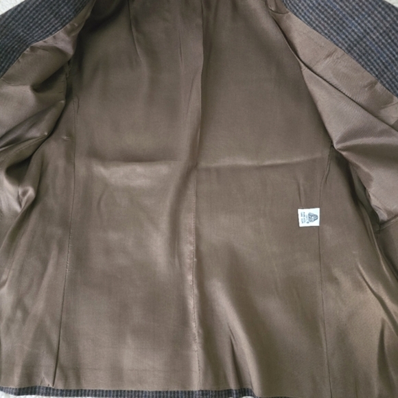 Women's Wool Gray Plaid Lined Blazer size 8P - Picture 11 of 15